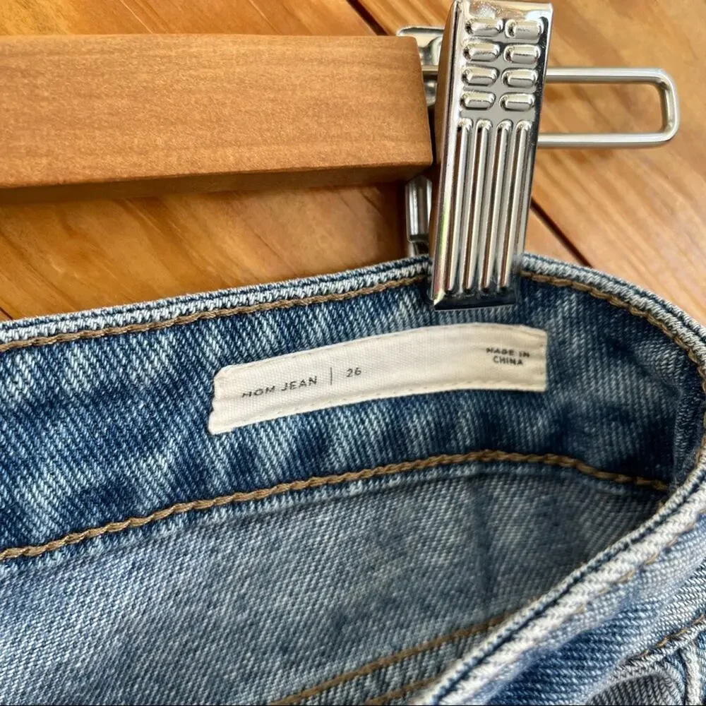 PacSun Distressed Embroidered High Rise Mom Jeans - Picture 8 of 9